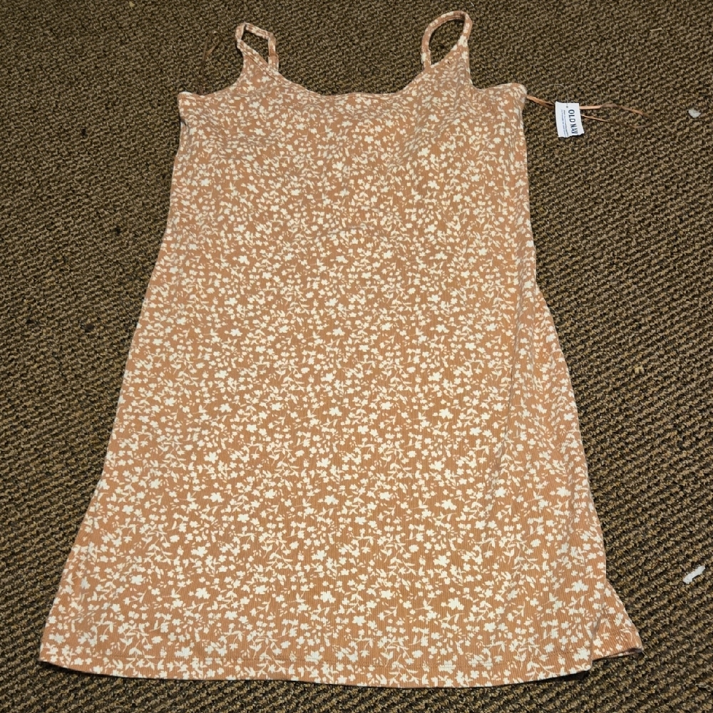 Old Navy Brown Floral Print Sleeveless Sheath Cotton Dress NWT